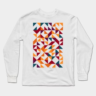 Creative Geometric Colourful Triangle Pattern #37 Long Sleeve T-Shirt